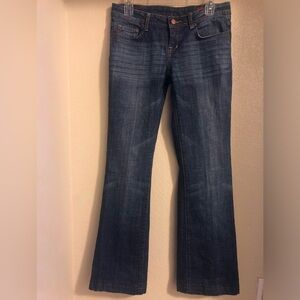Women’s SEVEN7 Flare Blue Denim Jean Pants Tag Size 29 Embellished Pockets